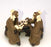 Miniature Ceramic Figurine-Two Mud Men Sitting On A Bench Reading Books - 1.5-