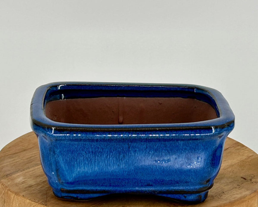 Blue Ceramic Bonsai Pot-Rectangle-5.25 x 4.0 x 2.25