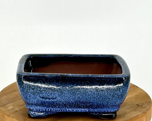 Marble Blue Ceramic Bonsai Pot-Rectangle-5.25 x 3.75 x 2.0