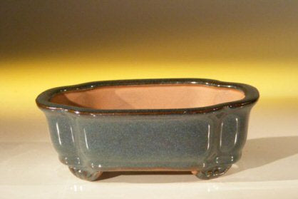 Dark Green Ceramic Bonsai Pot - Rectangle -6.125 x 5.0 x 2.125