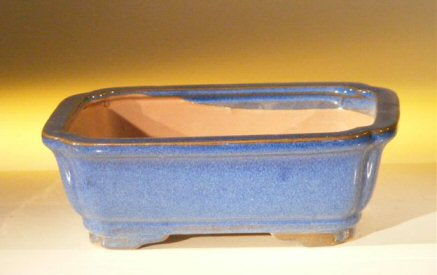 Blue Ceramic Bonsai Pot - Rectangle -7.0 x 5.5 x 2.4