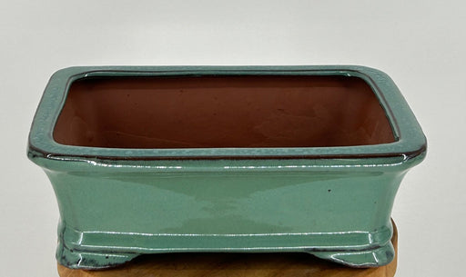Light Green Ceramic Bonsai Pot - Rectangle-8 x 6.375 x 3