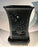 Black Ceramic Orchid Pot - Square -With Attached Humidity Drip Tray-6.5 x 6.5 x 9