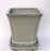 Beige Ceramic Bonsai Pot-Square With Attached Humidity / Drip Tray -5.25 x 5.25 x 5.5