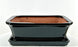 Black Rectangle Ceramic Bonsai Pot-With Humidity / Drip Tray