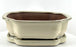 Beige Rectangle Ceramic Bonsai Pot-With Humidity / Drip Tray