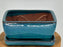 Green Ceramic Bonsai Pot  With Attached Humidity/Drip tray - Professional Series-Rectangle -6.37 x 4.75 x 2.625