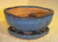 Blue Ceramic Bonsai Pot- Lotus Shape -Professional Series with Attached Humidity/Drip Tray -6.37 x 4.75 x 2.625-