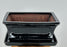 Black Ceramic Bonsai Pot  With Attached Humidity/Drip tray - Professional Series Rectangle-10.25 x 8.25 x 4.5 OD, 9 x 6.75 x 3.5 ID