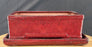 Parisian Red Bonsai Pot - With Matching Humidity Drip Tray - 10.25" x 7.5" x 3.25"