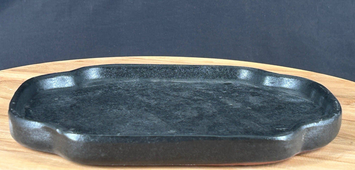 Matte Black Bonsai Pot - With Matching Humidity Drip Tray - 10.5" x 8.75" x 3.25"