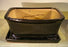 Black Ceramic Bonsai Pot- Rectangle -Professional Series with Attached Humidity/Drip Tray -10.0 x 9.0 x 4.5