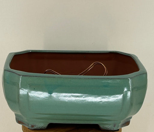 Light Green Ceramic Bonsai Pot - Rectangle -Professional Series -10.75 x 8.25 x 4.5