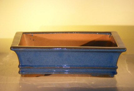 Blue Ceramic Bonsai Pot - Rectangle -14.0 x 11.5 x 4.0