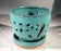 Light Blue Ceramic Orchid Pot - Round -With Attached Humidity Drip Tray-6 x 4.75 tall