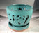 Light Blue Ceramic Orchid Pot - Round -With Attached Humidity Drip Tray-6 x 6 x 4.5 tall