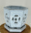 White Ceramic Orchid Pot- - Hexagon Shaped-With Attached Humidity Drip Tray-5.5 x 5.0 x 5.125 tall