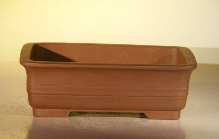 Tan Unglazed Ceramic Bonsai Pot - Rectangle - 10" x 7.875" x 3.125"