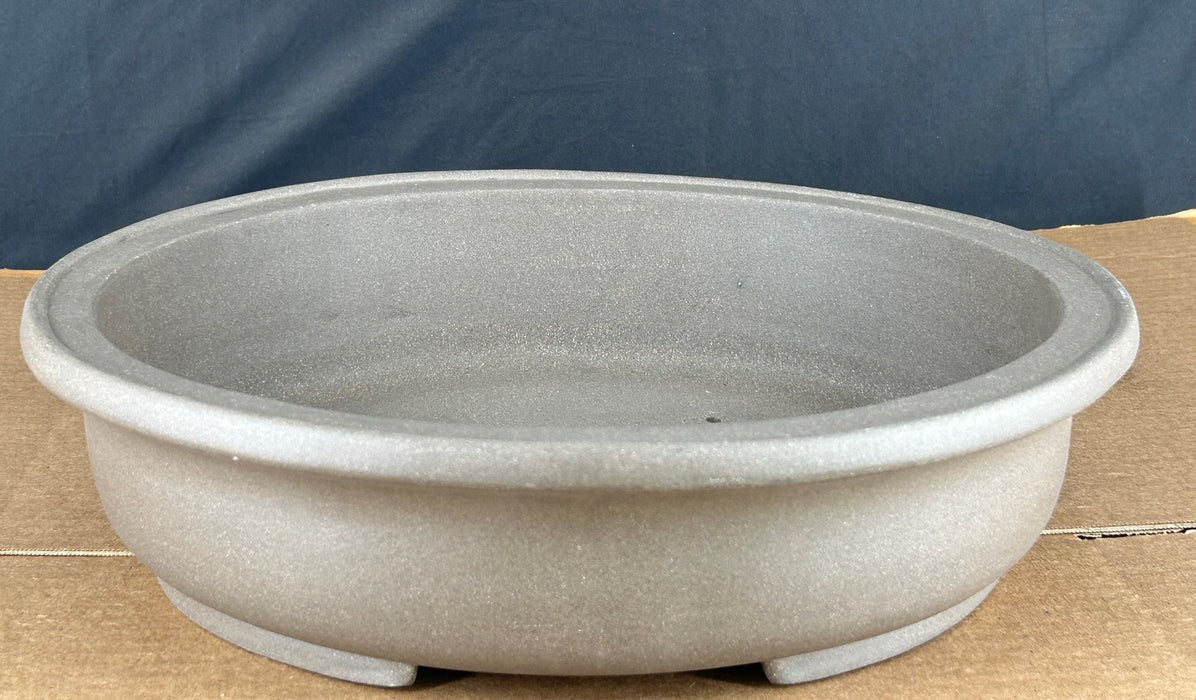 Sandstone Beige Bonsai Pot - Oval - 16.25" x 13.25" x 3.75"