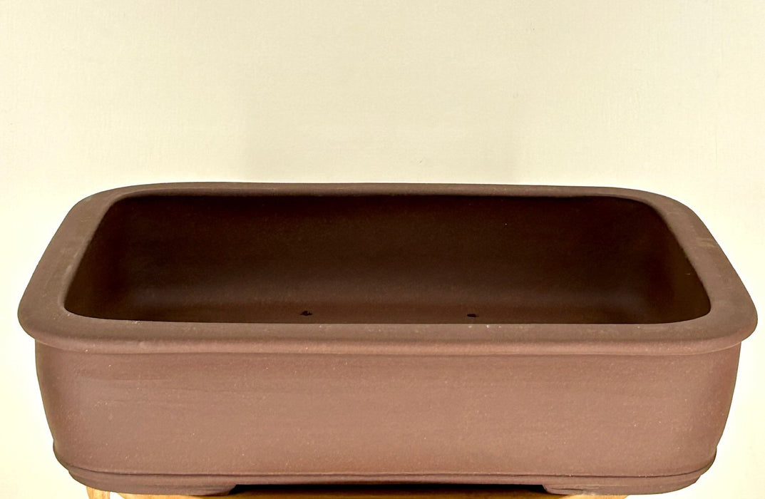 Brick Red Unglazed Ceramic Bonsai Pot - Rectangle -18.0 x 3.25 x 4.0