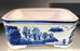 Blue on White Porcelain Bonsai Pot - Rectangle -10.5 x 7.5 x 4