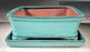 Light Blue Ceramic Bonsai Pot - Rectangle-With Humidity Drip Tray-8 x 6 x 3