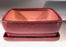 Parisian Red Ceramic Bonsai Pot - Rectangle-With Humidity Drip Tray-7 x 5.5 x 3