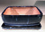 Marble Blue Ceramic Bonsai Pot - Rectangle-With Humidity Drip Tray-8 x 6 x 3