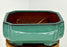 Light Green Ceramic Bonsai Pot-Rectangle with Indented Corners-Professional Series-8.25 x 6.75 x 3.5