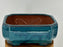 Blue / Green Ceramic Bonsai Pot-Rectangle with Indented Corners -Professional Series -8.0 x 6.5 x 3.5