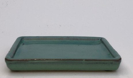 Blue / Green Ceramic Humidity / Drip Tray - Rectangle-7.0 x 5.25 x .5OD-6.5 x 4.75 x .25ID
