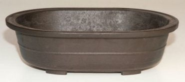 Brown Mica Bonsai Pot - Oval-14 x 9.75 x 3.75 OD-12.5 x 8.25 x 3.25 ID