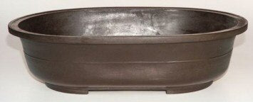 Brown Mica Bonsai Pot  - Oval -20 5/8 x 14 5/8 x 5.25 OD -18 3/8 x 12.75 x 4.5 ID