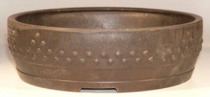 Brown Mica Bonsai Pot - Round -11.25 x 3.25 OD -10.0 x 2.5 ID