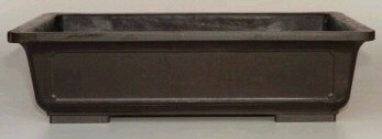 Brown Mica Bonsai Pot - Rectangle-9.5 x 7 7/8  x 3 3/8 OD-8.25 x 5.75 x 2.75 ID