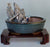 Water/Stone Landscape Scene -Ceramic Bonsai Pot - 8 x 6