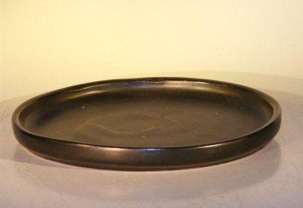 Ceramic Humidity/Drip Bonsai Tray - Black Round-11.25 x 1.0