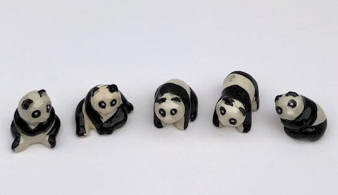 Ceramic Panda Figurines- Set of 5-Various Poses - 1.5
