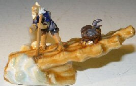 Miniature Figurine-Man On Raft Riding Wave-Fine Detail
