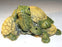 Miniature Turtle Figurine-Three Turtles - One climbing on Back