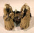 Ceramic Figurine - Two Mud Men Sitting On A Bench Drinking Tea - 2.0"