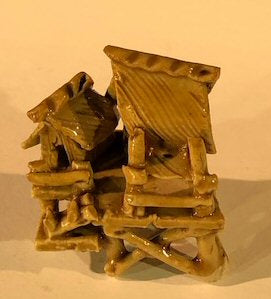 Miniature Ceramic Figurine- Glazed Water Pavilion - 2
