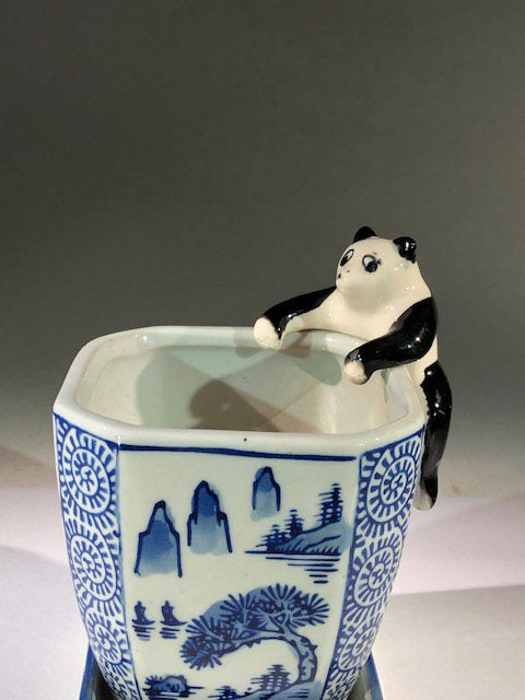 Miniature Ceramic Figurine-Panda Pot-Hanger - 2