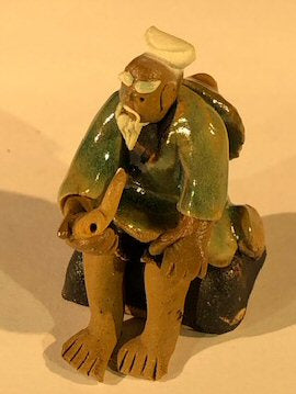 Miniature Ceramic Figurine-Man Holding a Pipe-2