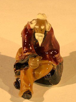 Miniature Ceramic Figurine-Man Sitting on Bench-2