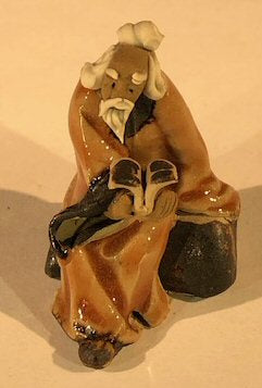 Miniature Ceramic Figurine-Man Reading Book-2