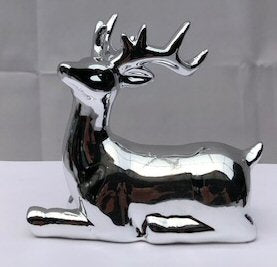 Silver Ceramic Deer Figurine - 5