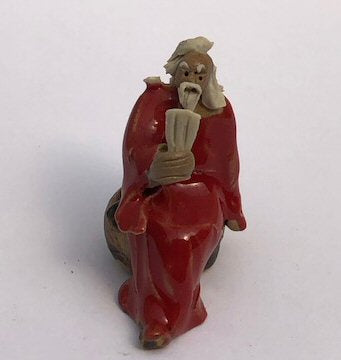 Miniature Ceramic Figurine-Man Holding Pan Flute - 2