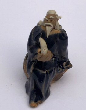 Miniature Ceramic Figurine-Man Holding Pipe - 2