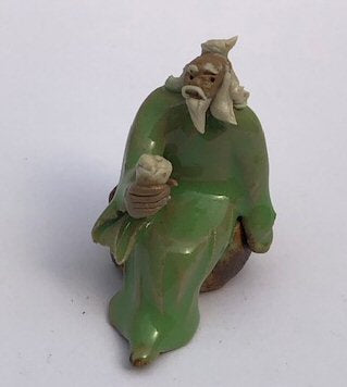 Miniature Ceramic Figurine-Man Holding Cup - 2